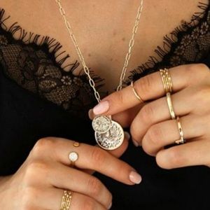 Double coin necklace